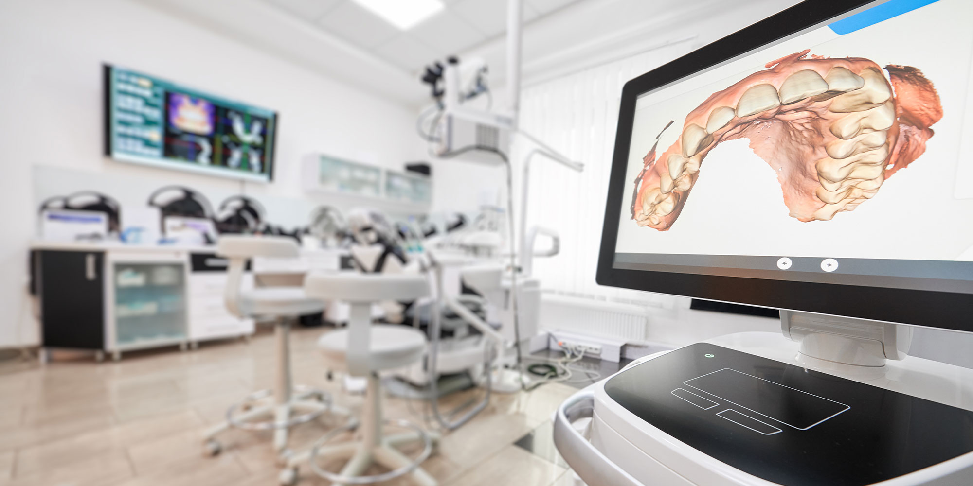 dental exam room with technology